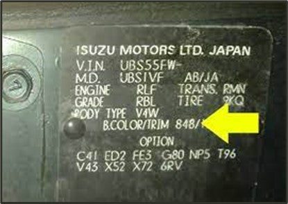 Isuzu Color Location